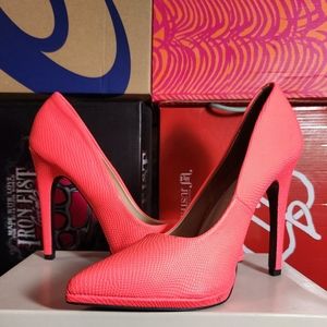 Charlotte Russe Orange / Pink Neon Heels